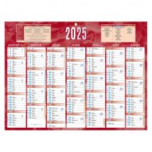Calendrier bancaire rouge - 32 x 42 cm