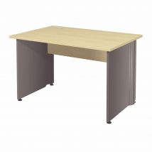 Bureau droit Impact - L 120 x P 80 cm - plateau hêtre - pieds pleins anthracite
