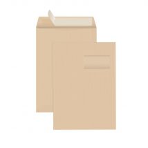Pochette Raja kraft C4 - 229 x 324 mm - 90g avec fenêtre - bande autoadhésive - boîte 250 unités