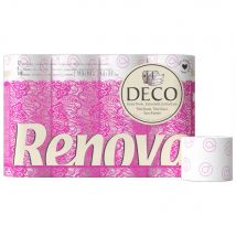 Papier toilette en rouleaux standard Deco - quadruple épaisseur - 140 feuilles - blanc - carton de 12 rouleaux