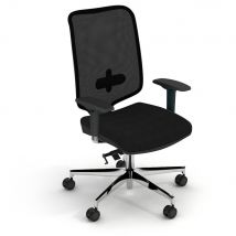 Siège de bureau Blend - maille,tissu - hauteur ajustable à roulettes - noir - piètement aluminium