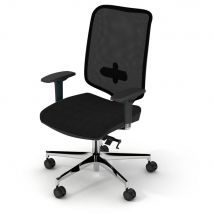 Siège de bureau Blend - maille,tissu - hauteur ajustable à roulettes - noir - piètement aluminium