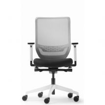 Fauteuil de bureau ergonomique To-sync- assise en tissu noir - dossier résille blanc