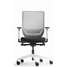 Fauteuil de bureau ergonomique To-sync- assise en tissu noir - dossier résille blanc
