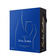 Champagne Brut Nicolas Feuillate - réserve exclusive - coffret cadeau avec 2 flûtes - bouteille de 75 cl