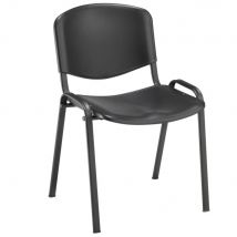 Chaise collectivités One - polypropylène - noir - pieds métal noir - Lot de 4