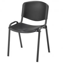 Chaise collectivités One - polypropylène - noir - pieds métal noir - Lot de 4