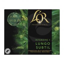 Lungo subtil capsule disc de café L'Or Professional - pour machine compatible Nespresso Pro - intensité : 3 - boîte de 50