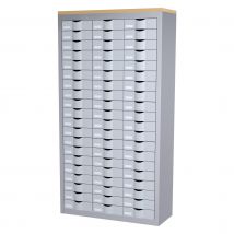Armoire Paperflow - 3 colonnes Cycladis - 60 tiroirs - ht 169,5 cm - aluminium