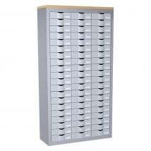 Armoire Paperflow - 3 colonnes Cycladis - 60 tiroirs - ht 169,5 cm - aluminium