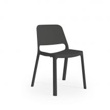 Chaise d'intérieur , extérieur Uma en polypropylène recyclé - Anthracite - Lot de 4