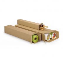 Caisse longue RAJA en carton brun - L.80 x 10 x 10 cm - Lot de 15