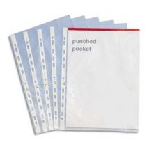 Pochettes perforées - polypropylène 5.5/100e grainé - A4 - perforation 11 trous - boîte de 100