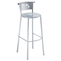 Tabouret de bar Atika - aluminium - argent - 80 cm de hauteur