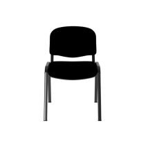 Chaise De Réunion & Visiteur One - Tissu Noir - Pieds Noirs - À L'Unité