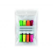 Sachet plastique à fermeture zip et bande d'écriture Raja - 12 x 18 cm - épaisseur 50 microns - transparent - carton de 1000