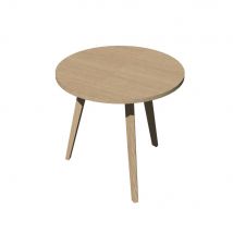 Table Ronde Knot 80 Cm - 3 Pieds En Bois Massif - Chêne