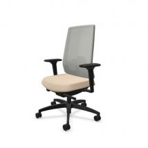 Fauteuil De Bureau Indeed En Tissu Et Dossier Maille M1 - Hauteur Réglable Avec Accoudoirs 2d - Cappuccino Et Gris