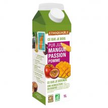 Pur Jus De Fruit Mangue Pomme Passion Bio Ethiquable 1 L - Lot De 8