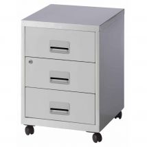 Caisson mobile Horizon - 3 tiroirs - aluminium