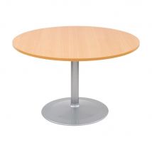 Table de réunion ronde 120cm PURE - Hêtre pied Aluminium