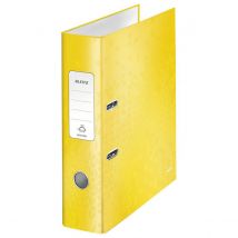 Classeur à levier 180° LEITZ WOW - carton pelliculé - dos 8 cm - coloris jaune