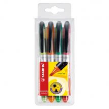 Pochette de 4 surligneurs Stabilo - encre liquide Navigator - assortis