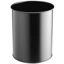 Corbeille à papier Confort métal - 15 litres - noir