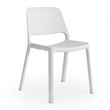 Chaise de réunion & visiteur Uma en nylon - blanc - Lot de 4