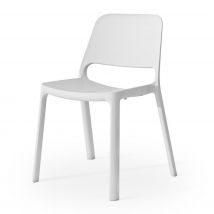 Chaise de réunion & visiteur Uma en nylon - blanc - Lot de 4
