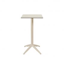 Table mange-debout Edison carrée - ht 110 cm - usage extérieur - plateau basculant en polypropylène - 60 x 60 cm - blanc