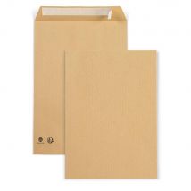 Enveloppe kraft Raja - 90 g/m² - format international C4 229 x 324 mm - sans fenêtre - fermeture autocollante avec bande protectrice - brun