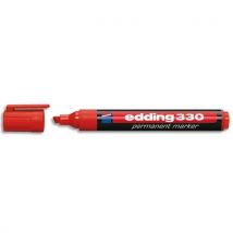 Marqueur Edding 330 permanent- corps plastique- pointe biseautée - coloris rouge