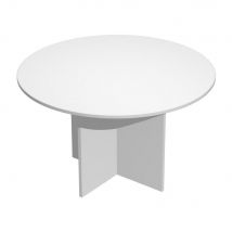 Table ronde de réunion Pulse - pied croix - blanc