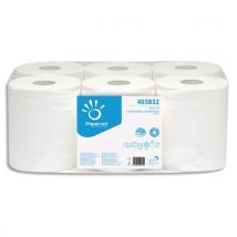 Bobine d'essuie mains Papernet - 450 formats - 19,6 x 24 cm - lot de 6