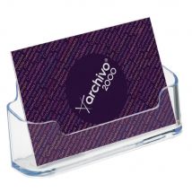Présentoir de table de cartes de visite Archivo 2000 - capacité 50 cartes - Transparent - Lot de 3