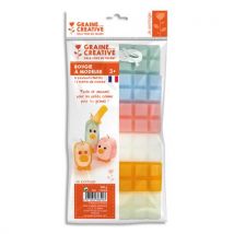 Lot de 6 plaques de cire à modeler 240g, couleur pastel ivoire, orange, blanc, rose, bleu, vert
