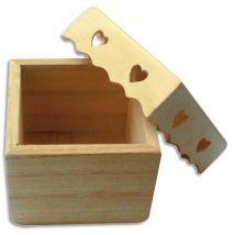 Boîte carrée avec couvercle cour en bois à peindre ou décorer format 70 x 70 mm - Lot de 5