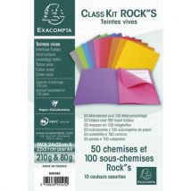 Kit 50 chemises et 100 sous-chemises Exacompta Rock's - coloris assortis