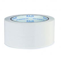 Ruban adhésif d'emballage résistant RAJA - en PVC silencieux 32 microns 50 mm x 66 m - Blanc - lot de 6