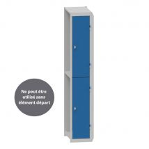 Vestiaire Primo Iso 2 casiers - élément suivant - corps gris - portes bleues
