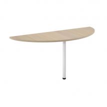 Extension Demi-lune - Nf Environnement Chêne - H72 X L160 Cm - Pied Tube Blanc