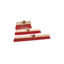 Balai extérieur PVC Brosserie Thomas - monture bois 30 cm - Rouge - Lot de 3