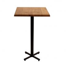 Table mange-debout Brown H115cm plateau carré 70cm Colorado - Pied central Noir