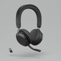 Micro casque Evolve 2 75 Jabra MS Stéréo - Sans fil Bluetooth - USB-A - Noir