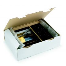 Boîte d'expédition blanche RAJA en carton simple cannelure - L.int. 43 x l.30 x H.12 cm - Lot de 50