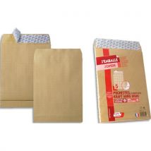 Pochettes GPV - kraft armé - format 24 260x330mm - 130g - 3 soufflets 30mm - fermeture adhésive - Paquet 5