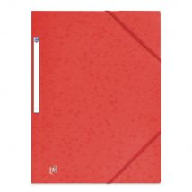 Chemises 3 rabats à élastiques Oxford Top File + A4 - rouge - Lot de 10