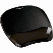 Tapis de souris ergonomique avec repose-poignet intégré Fellowes Gel Crystal - noir