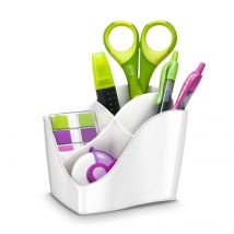 Pot À Crayons Cep Ellypse Xtra Strong 340 X - 4 Compartiments - 118 X 89 X 98 Mm - Polystyrène - Blanc Arctique